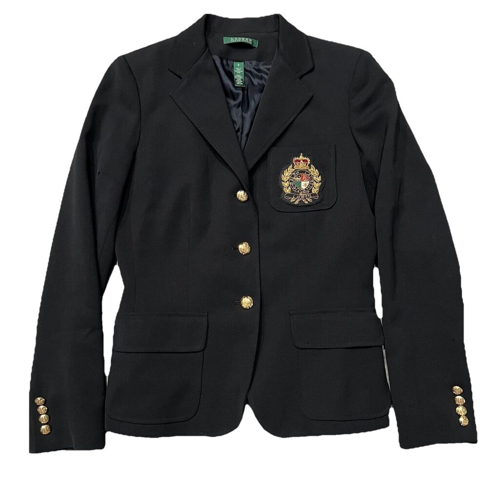 Lauren Ralph Lauren Women’s Bullion Jacquard Blazer Size 6 Black